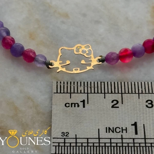 دستبند هلو کیتی طلا لیزری